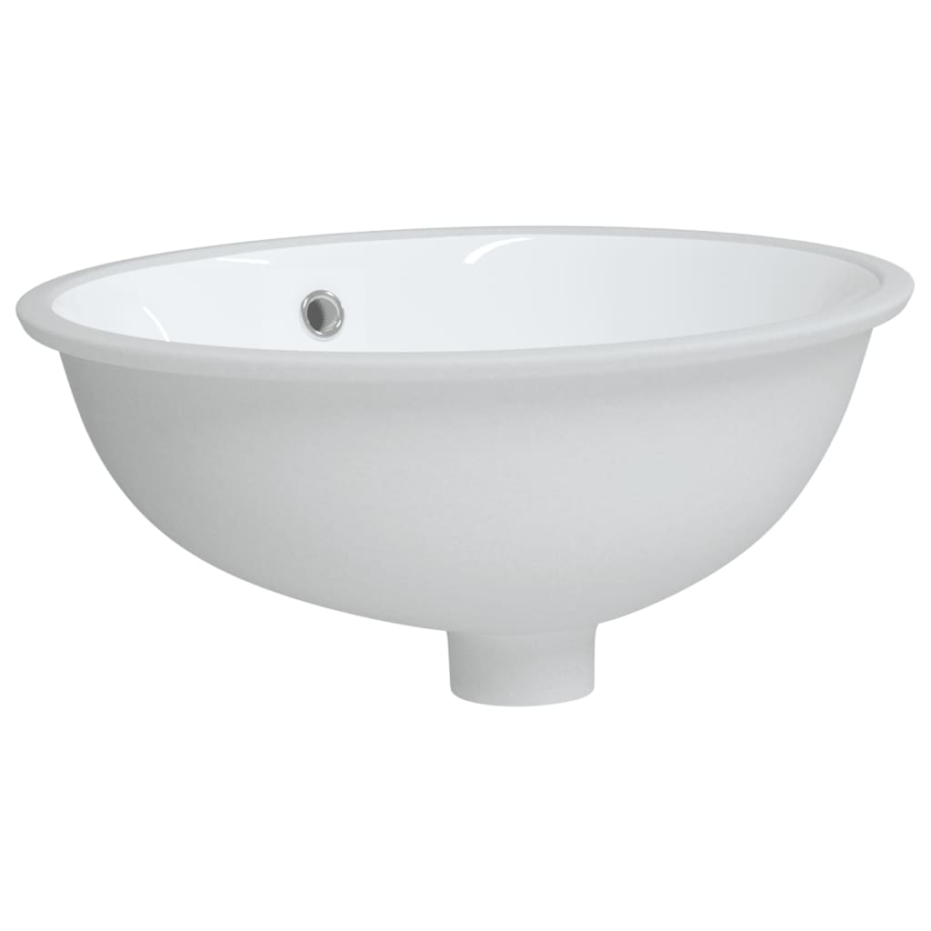 vidaXL fehér ovális kerámia fürdőszobai mosdókagyló 43x35x19 cm