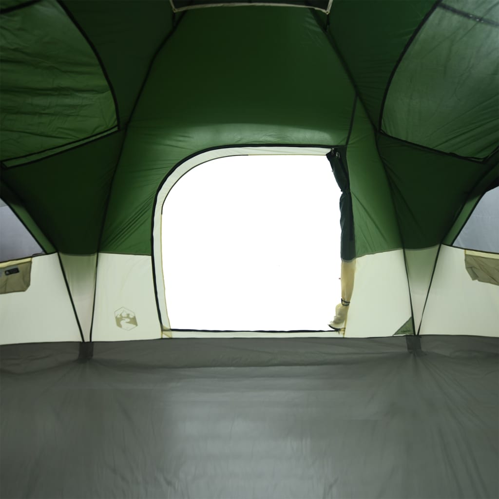vidaXL 11 személyes zöld vízálló kupolás családi sátor