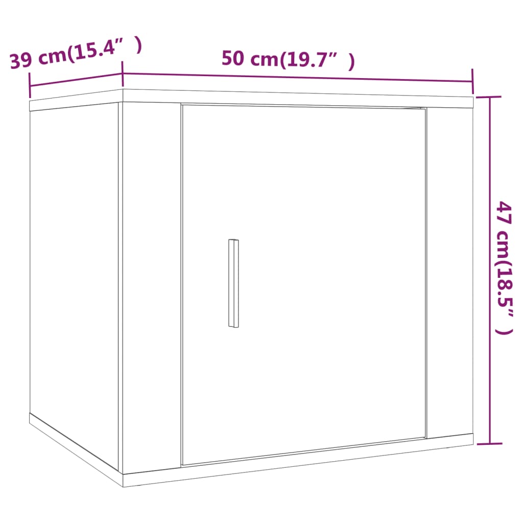 vidaXL 2 db magasfényű fehér éjjeliszekrény 50x39x47 cm