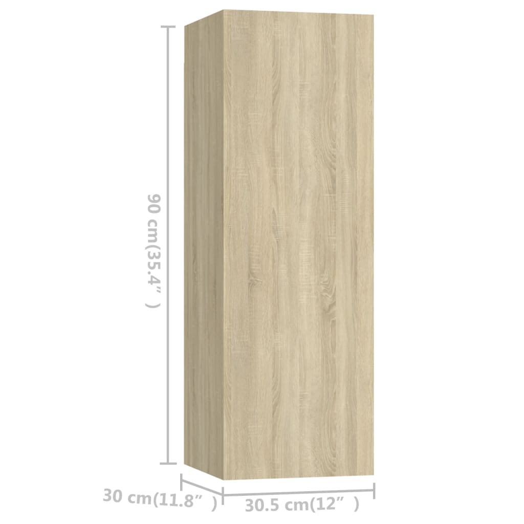 vidaXL 5 részes sonoma-tölgy színű szerelt fa TV-szekrényszett