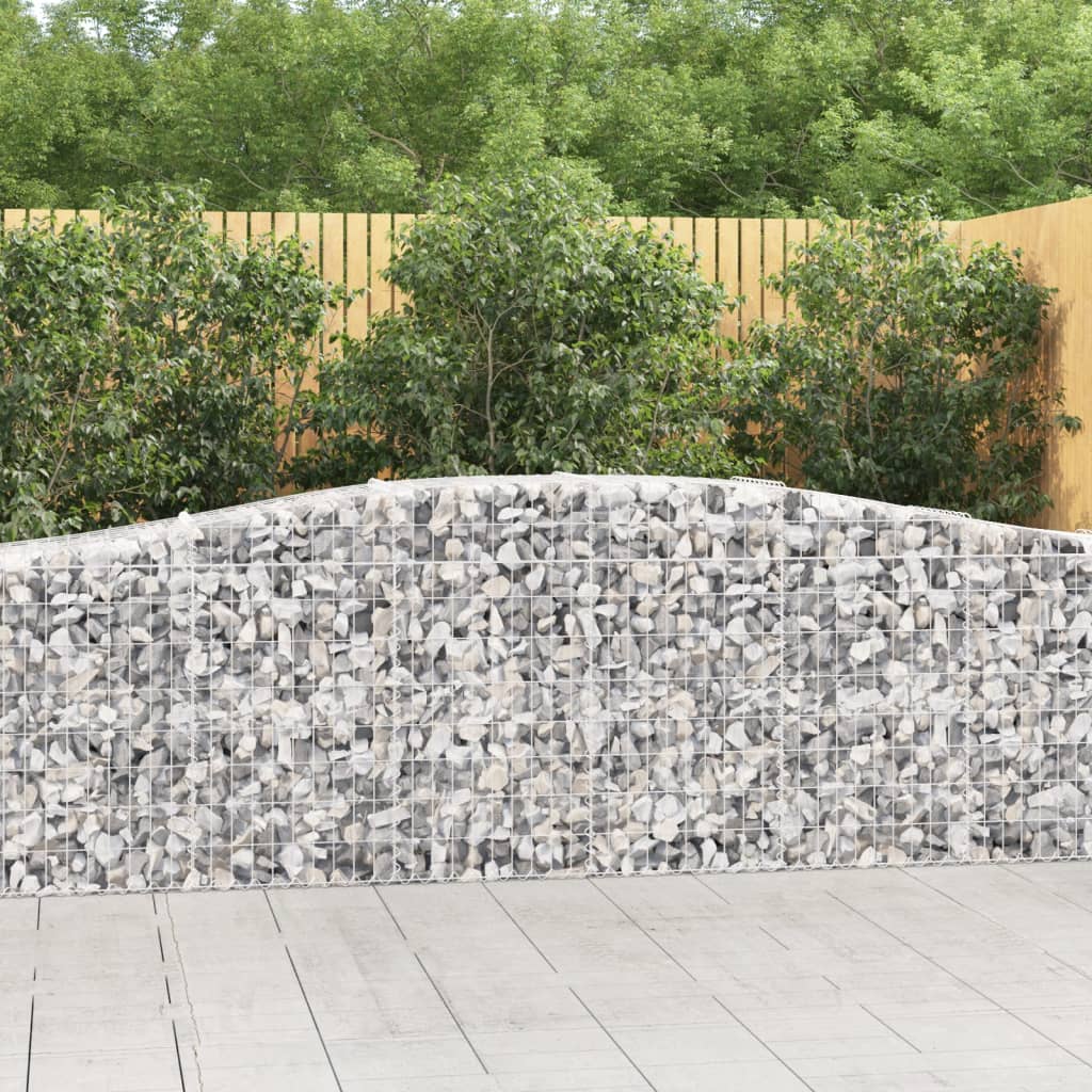 vidaXL 6 db íves horganyzott vas gabion kosár 400x50x80/100 cm