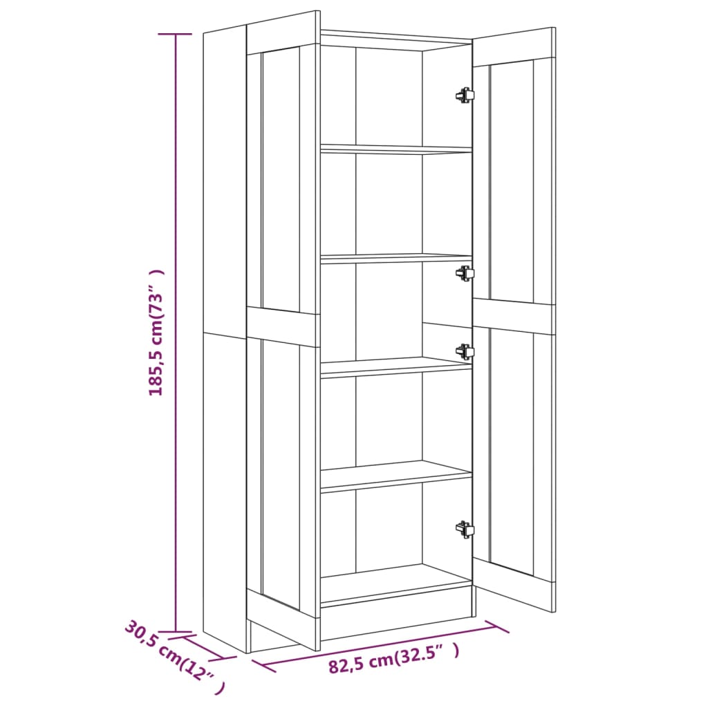 vidaXL szürke sonoma színű fa fürdőszobaszekrény 82,5x30,5x185,5 cm