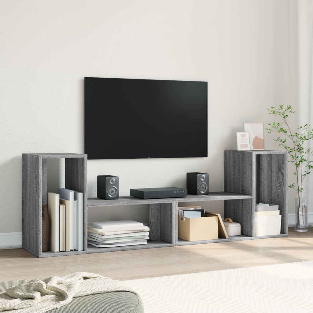 vidaXL 2 db szürke sonoma szerelt fa fali TV-szekrény 75 x 30 x 50 cm