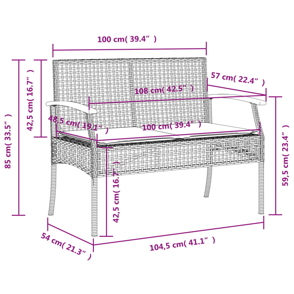 vidaXL 5 részes szürke polyrattan kerti étkezőgarnitúra párnával