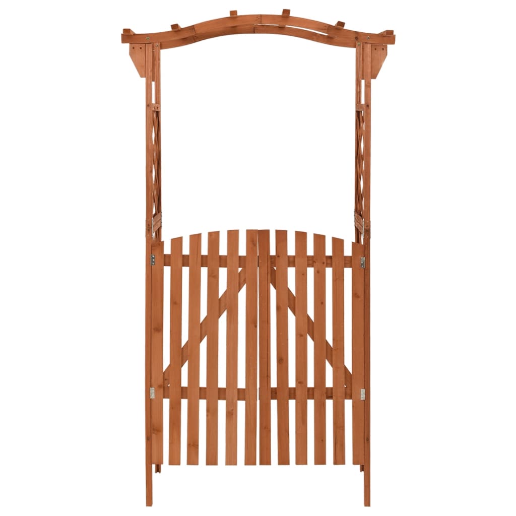 vidaXL tömör fenyőfa pergola kapuval 116 x 40 x 204 cm