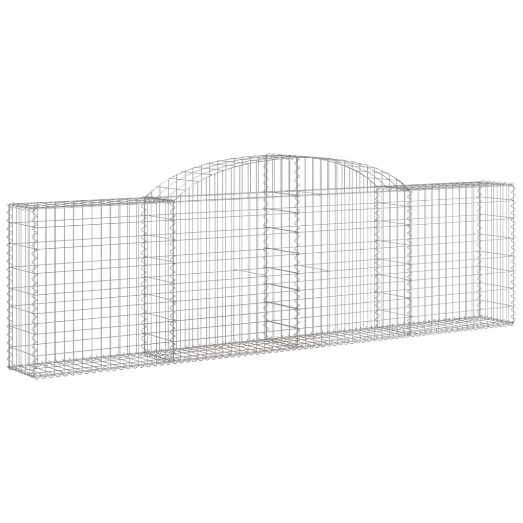 vidaXL 3 db íves horganyzott vas gabion kosár 300x30x80/100 cm