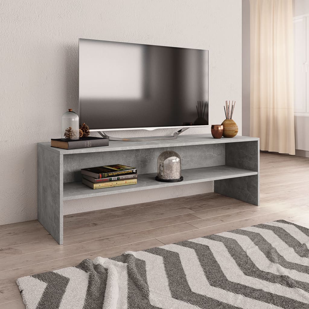 vidaXL betonszürke szerelt fa TV-szekrény 120 x 40 x 40 cm