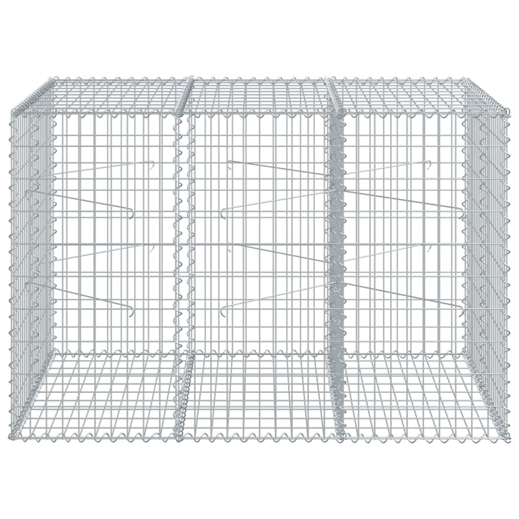 vidaXL horganyzott vas gabion kosár fedéllel 150 x 100 x 100 cm