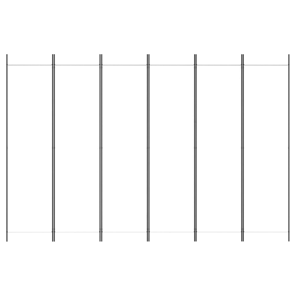 vidaXL 6 paneles fehér szövet térelválasztó 300x200 cm