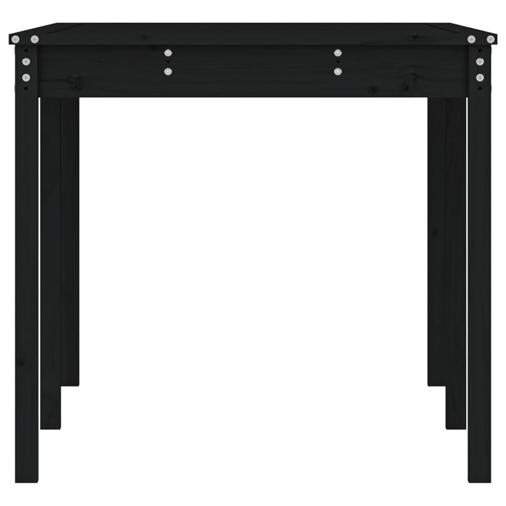 vidaXL fekete tömör fenyőfa kerti asztal 159,5 x 82,5 x 76 cm