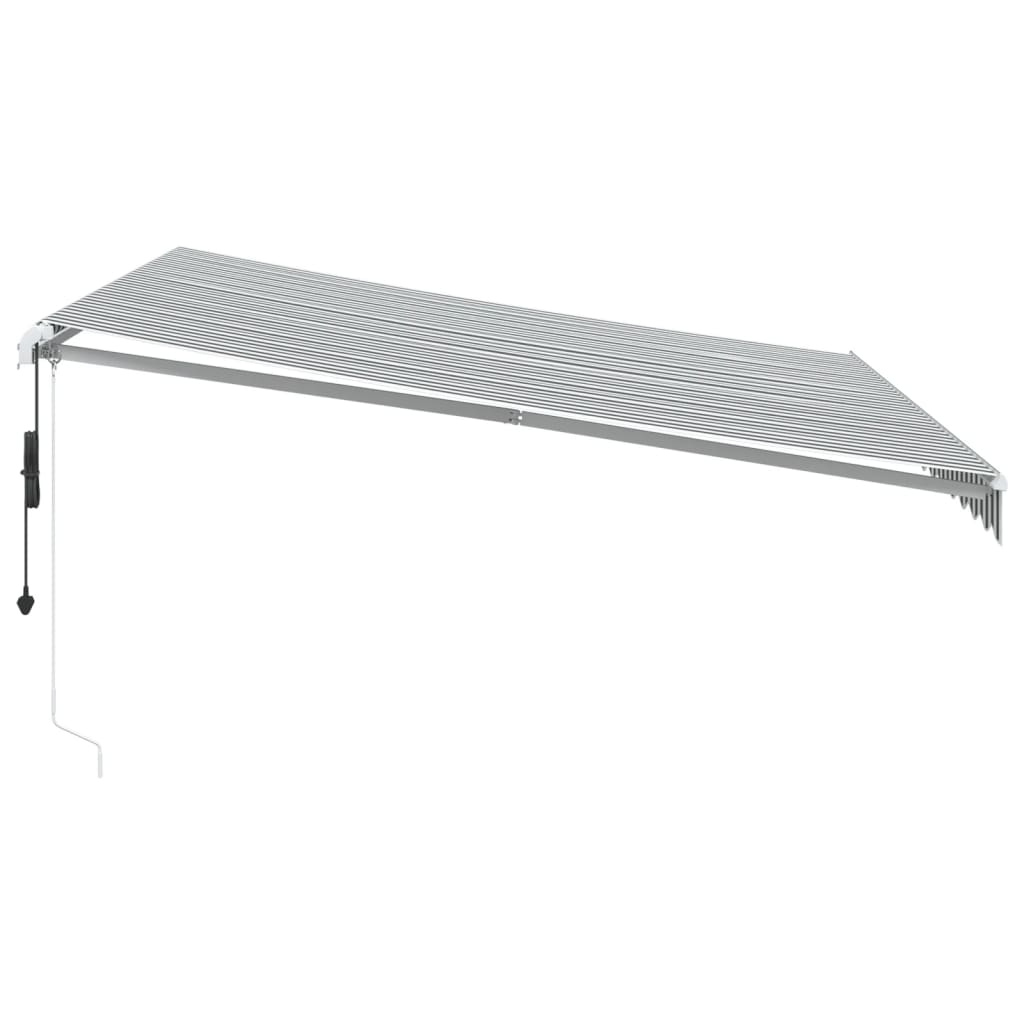 vidaXL antracitszürke-fehér LED-es automata napellenző 400 x 300 cm