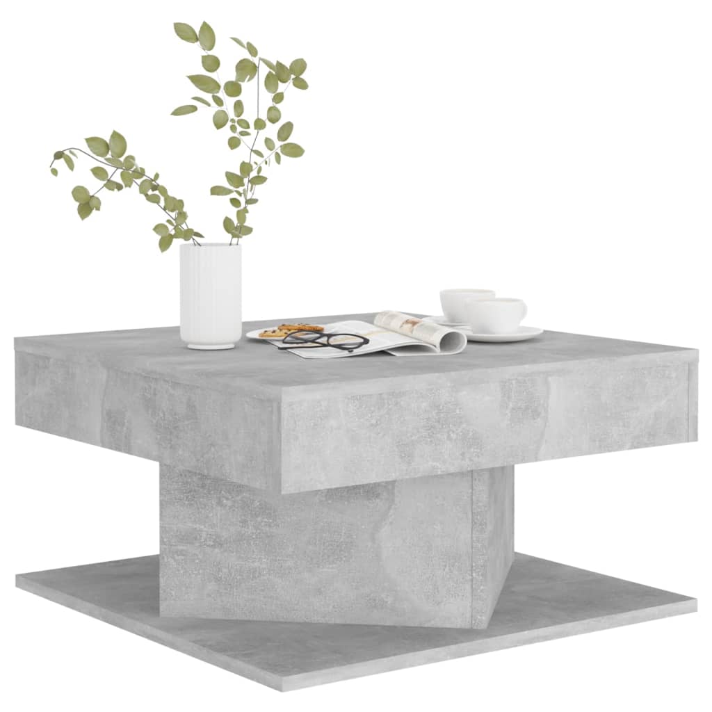 vidaXL betonszürke szerelt fa dohányzóasztal 57 x 57 x 30 cm