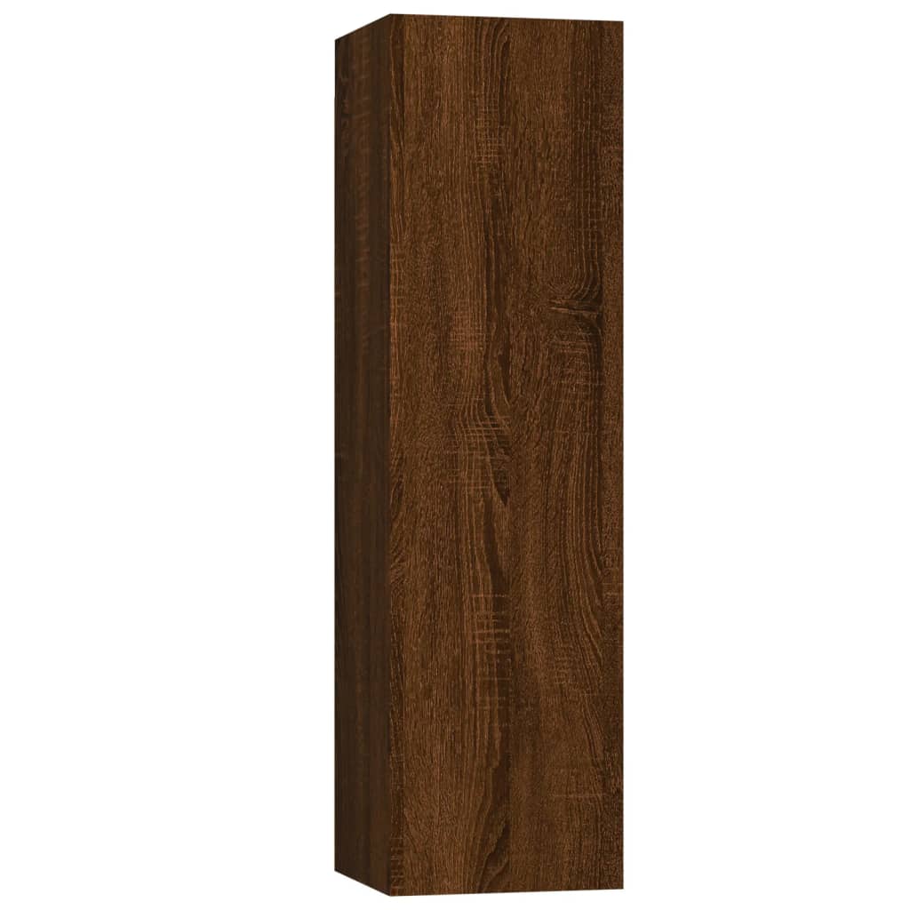 vidaXL 3 részes barna tölgy színű szerelt fa TV-szekrényszett