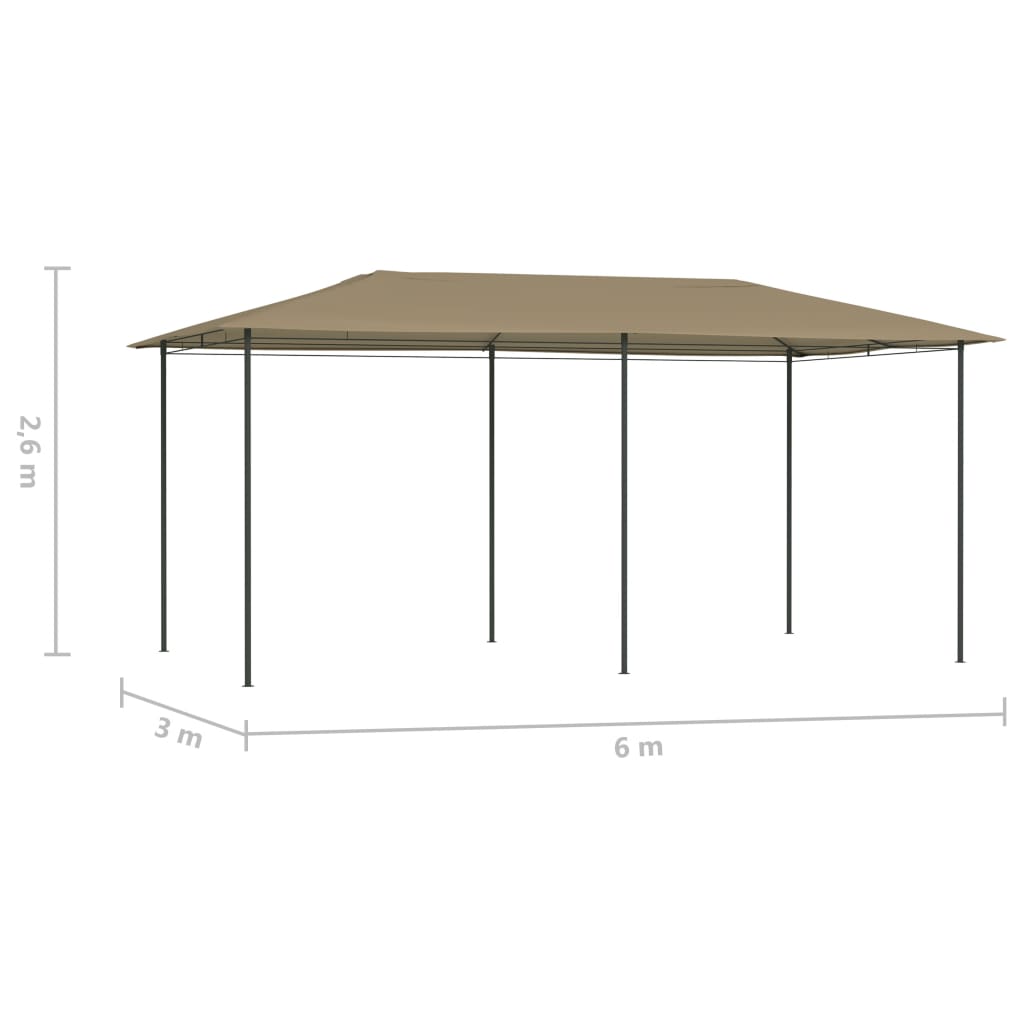 vidaXL tópszínű pavilon 2,98 x 5,3 x 2,59 m 160 g/m²