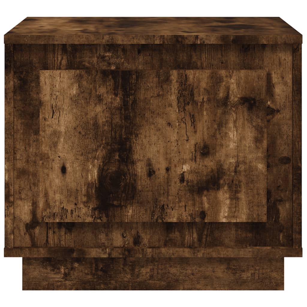 vidaXL füstös tölgyszínű szerelt fa dohányzóasztal 51x50x44 cm