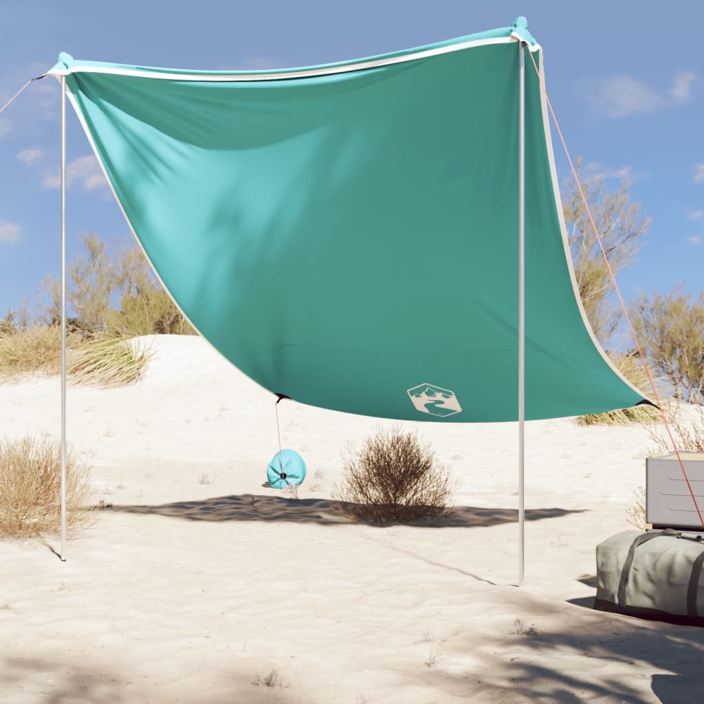vidaXL zöld strandnapernyő homokrögzítőkkel 214 x 236 cm