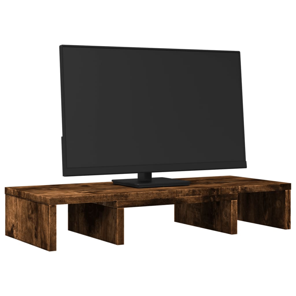 vidaXL füstös tölgy szerelt fa állítható monitorállvány 60x24x10,5 cm