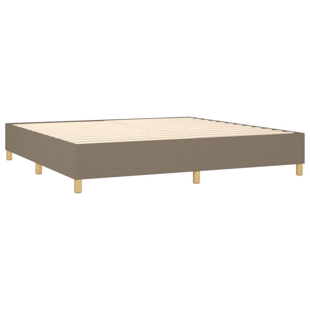 vidaXL tópszínű szövet rugós ágy matraccal 200 x 200 cm