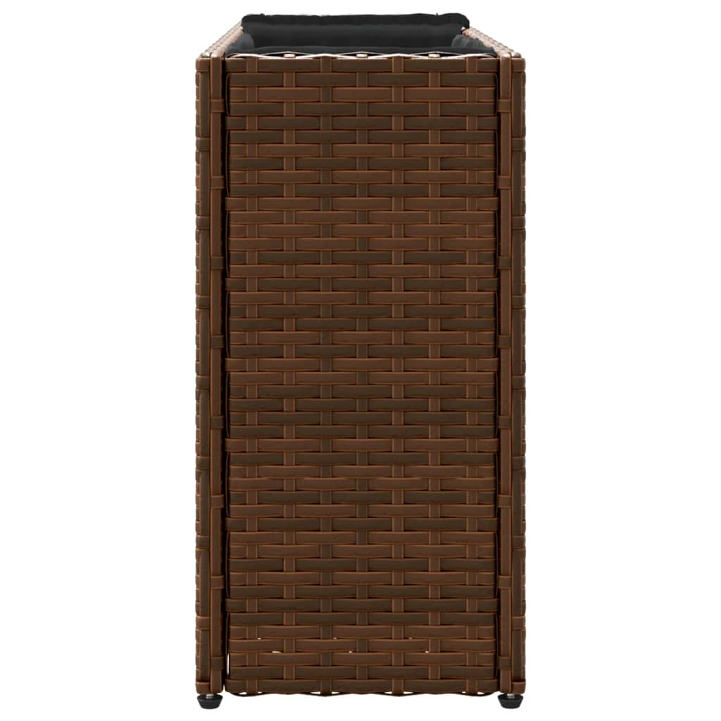 vidaXL 2 db barna polyrattan kerti ültetőláda 2 cseréppel 90x20x40 cm