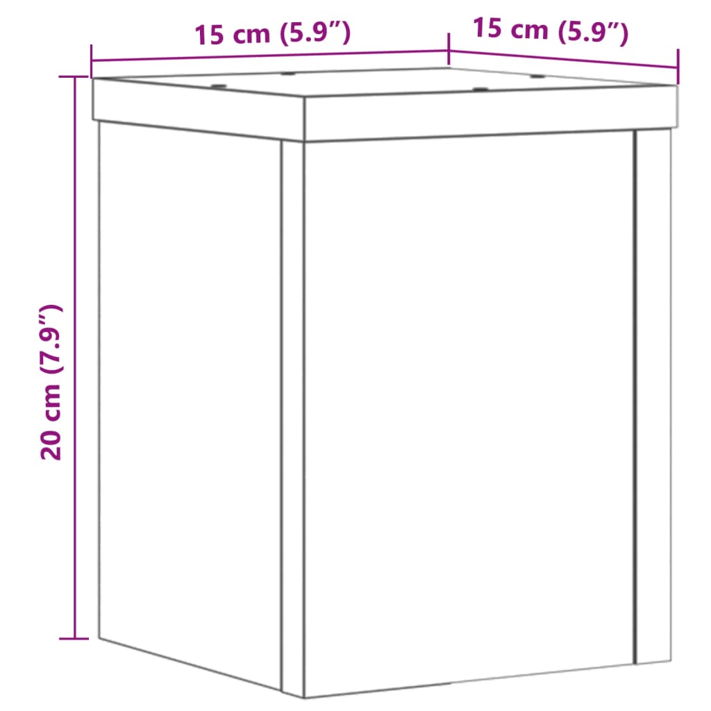 vidaXL 2 db fehér szerelt fa növénytartó állvány 15 x 15 x 20 cm