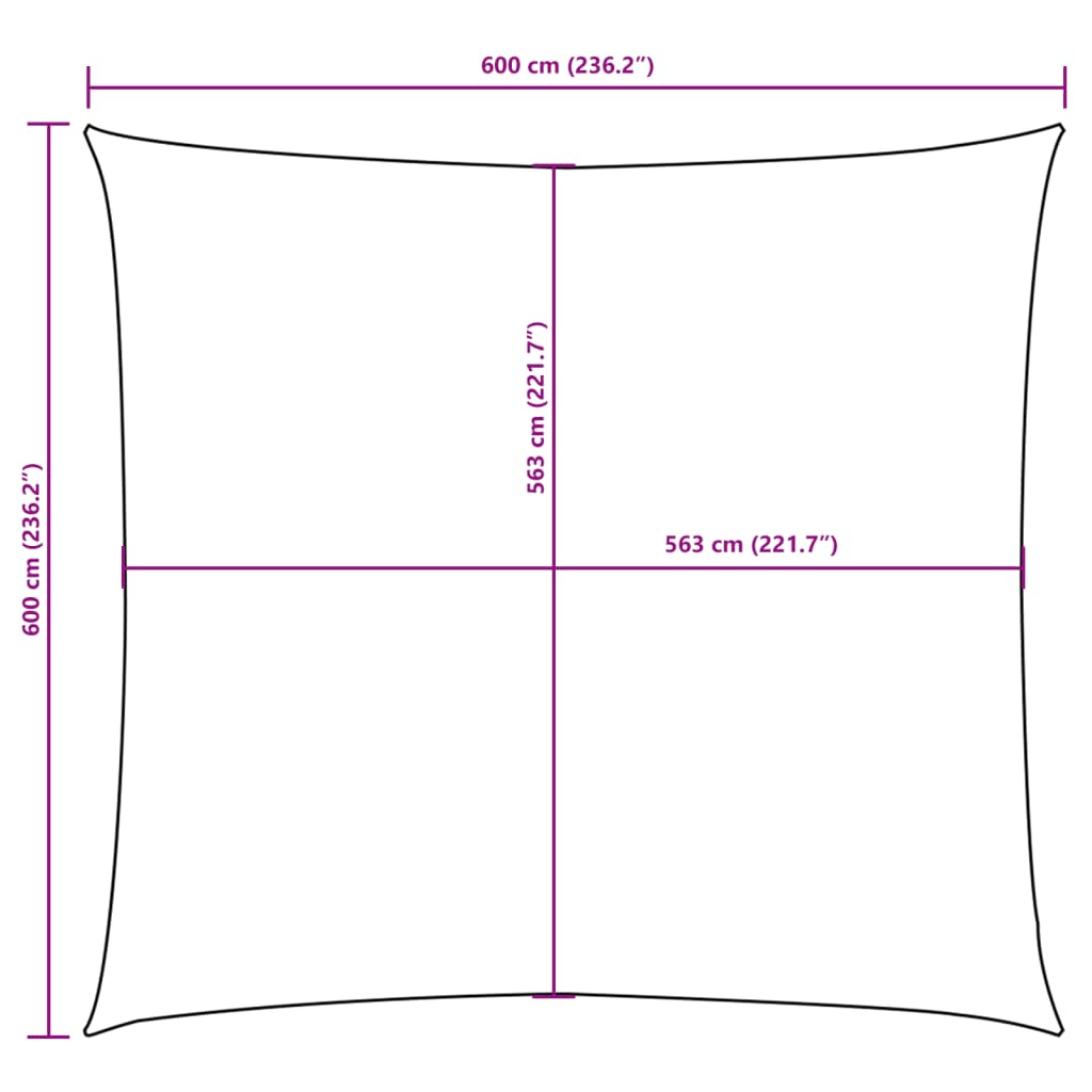 vidaXL kék négyzet alakú oxford-szövet napvitorla 6 x 6 m