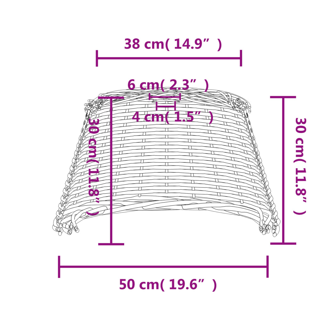 vidaXL fehér fonott mennyezeti lámpaernyő Ø50 x 30 cm