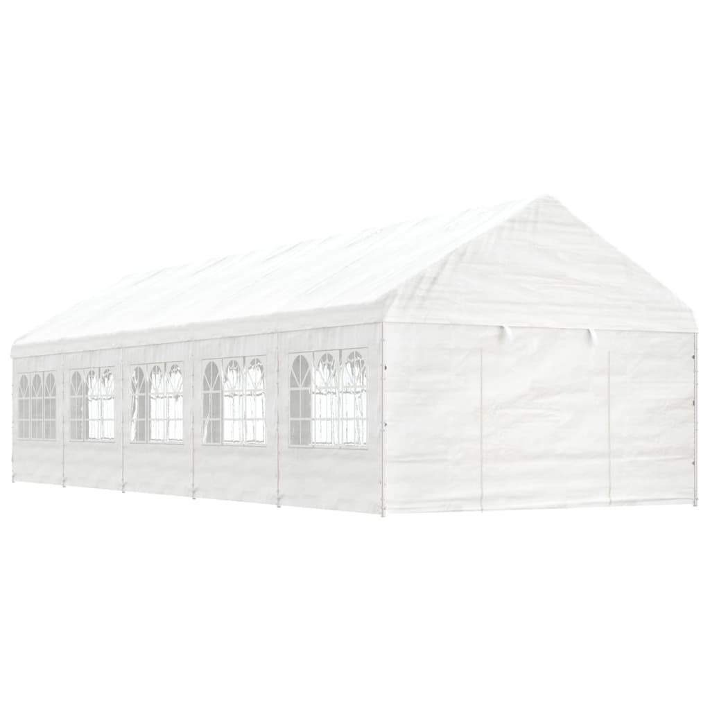 vidaXL fehér polietilén pavilon tetővel 11,15 x 4,08 x 3,22 m