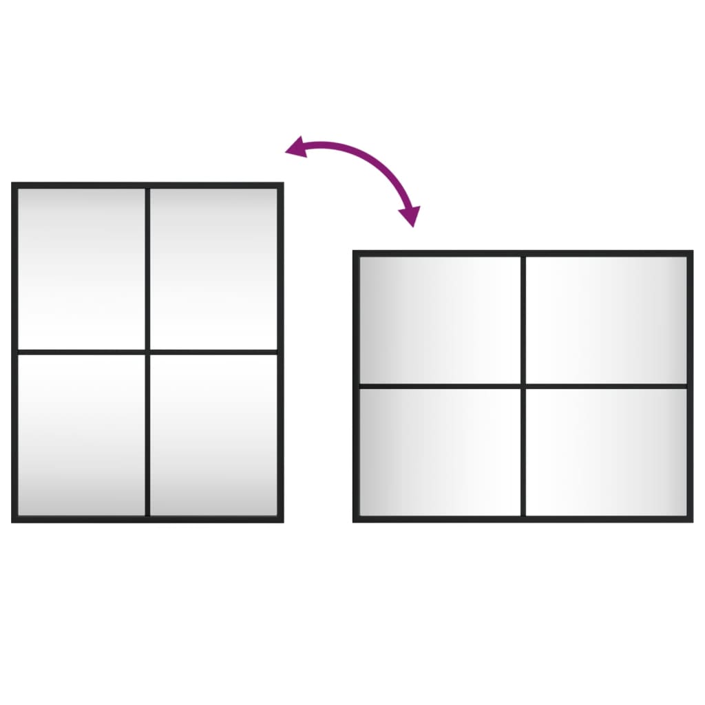 vidaXL fekete téglalap alakú vas fali tükör 40 x 50 cm