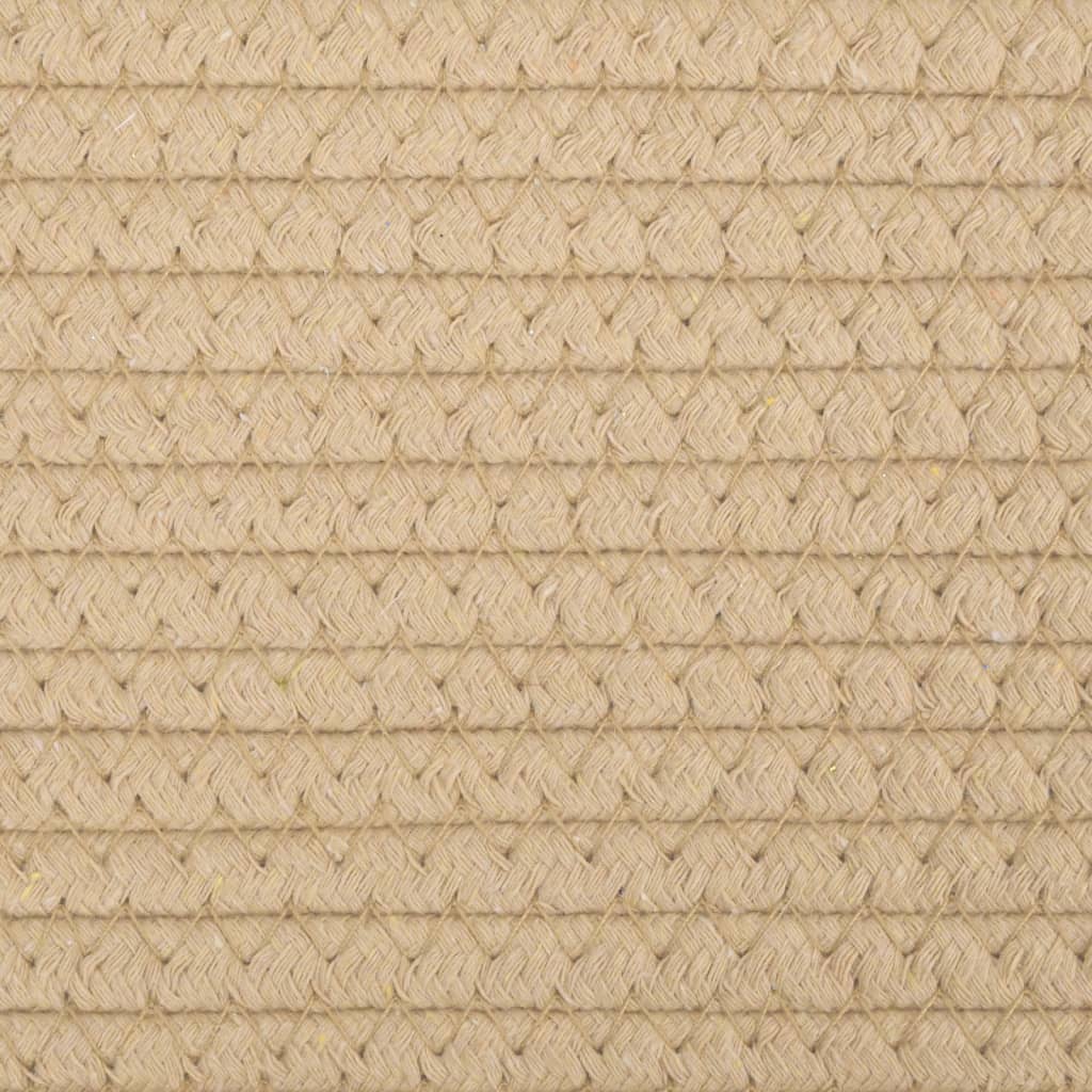vidaXL bézs-fehér pamut tárolókosár Ø38 x 46 cm