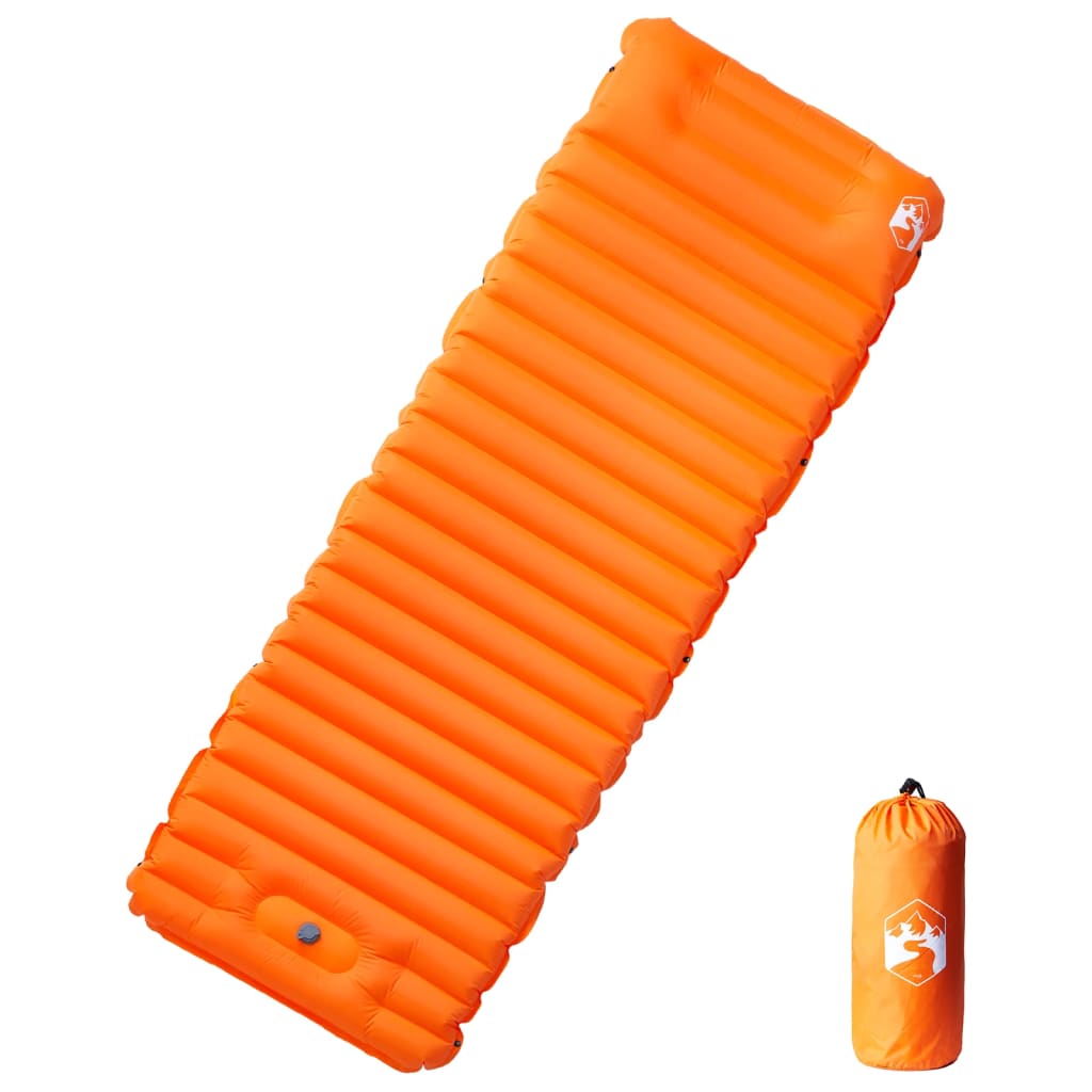 vidaXL 1 személyes narancssárga önfelfújó kempingmatrac párnával
