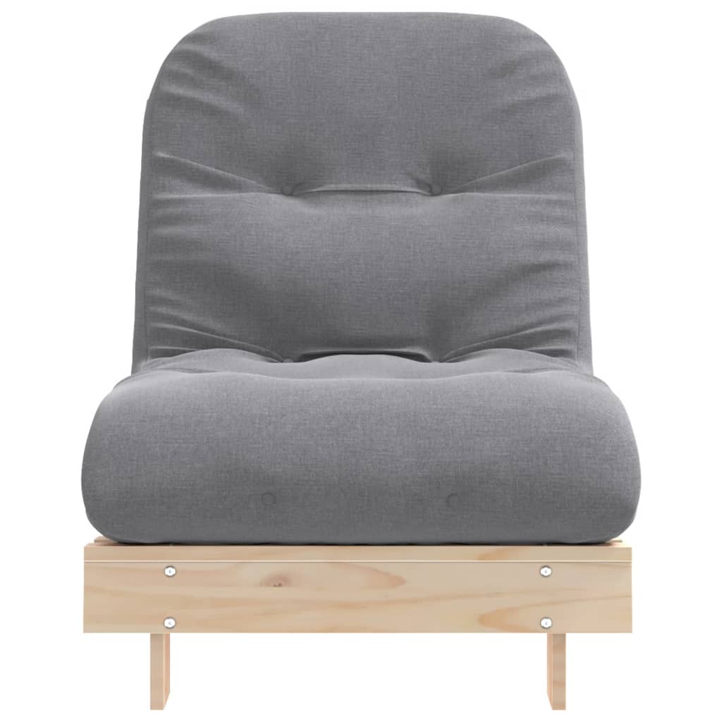 vidaXL tömör fenyőfa futon kanapéágy matraccal 70 x 206 x 11 cm