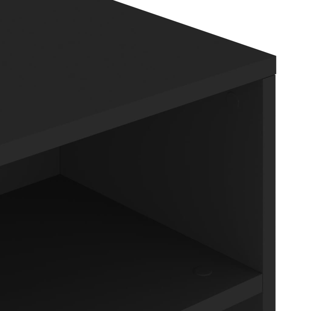 vidaXL fekete szerelt fa dohányzóasztal 90 x 55 x 42,5 cm