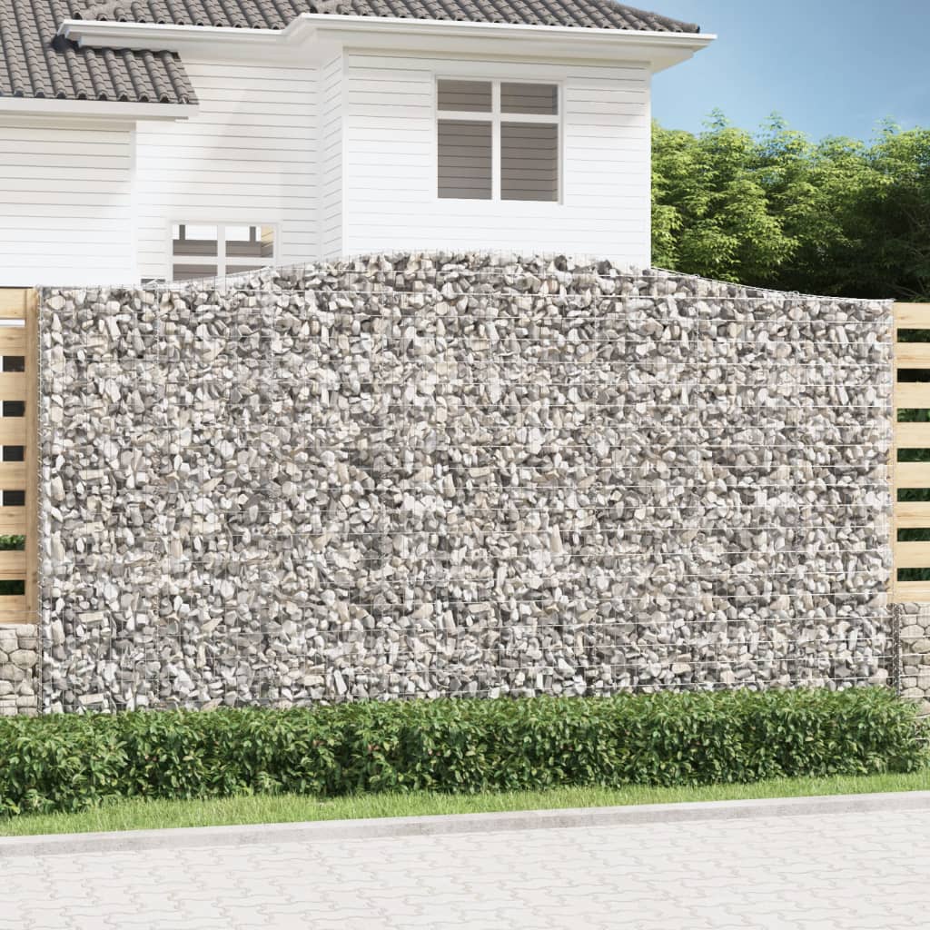 vidaXL 6 db íves horganyzott vas gabion kosár 400x50x220/240 cm