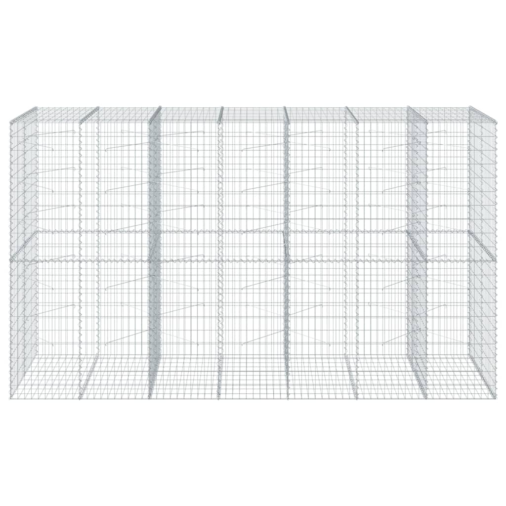 vidaXL horganyzott vas gabion kosár fedéllel 350 x 100 x 200 cm