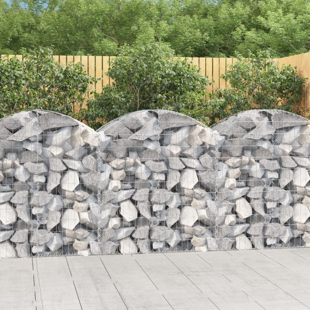 vidaXL íves horganyzott vas gabion kosár 100x50x100/120 cm