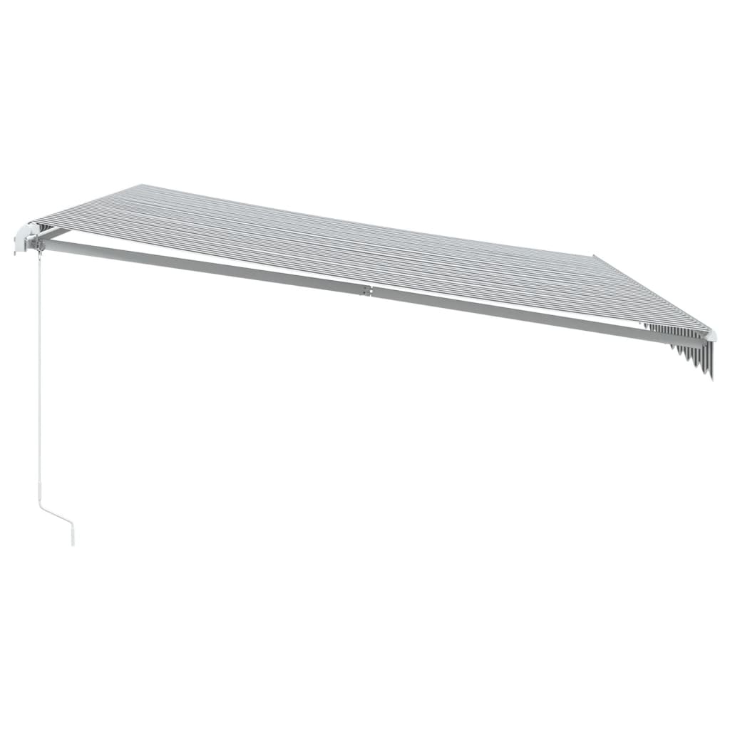 vidaXL antracitszürke-fehér LED-es kézi napellenző 450 x 300 cm