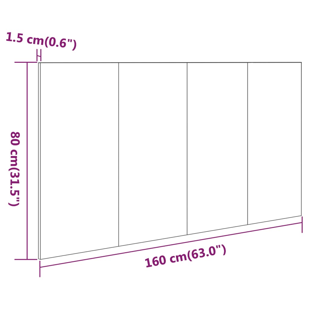 vidaXL magasfényű fehér szerelt fa ágyfejtámla 160 x 1,5 x 80 cm