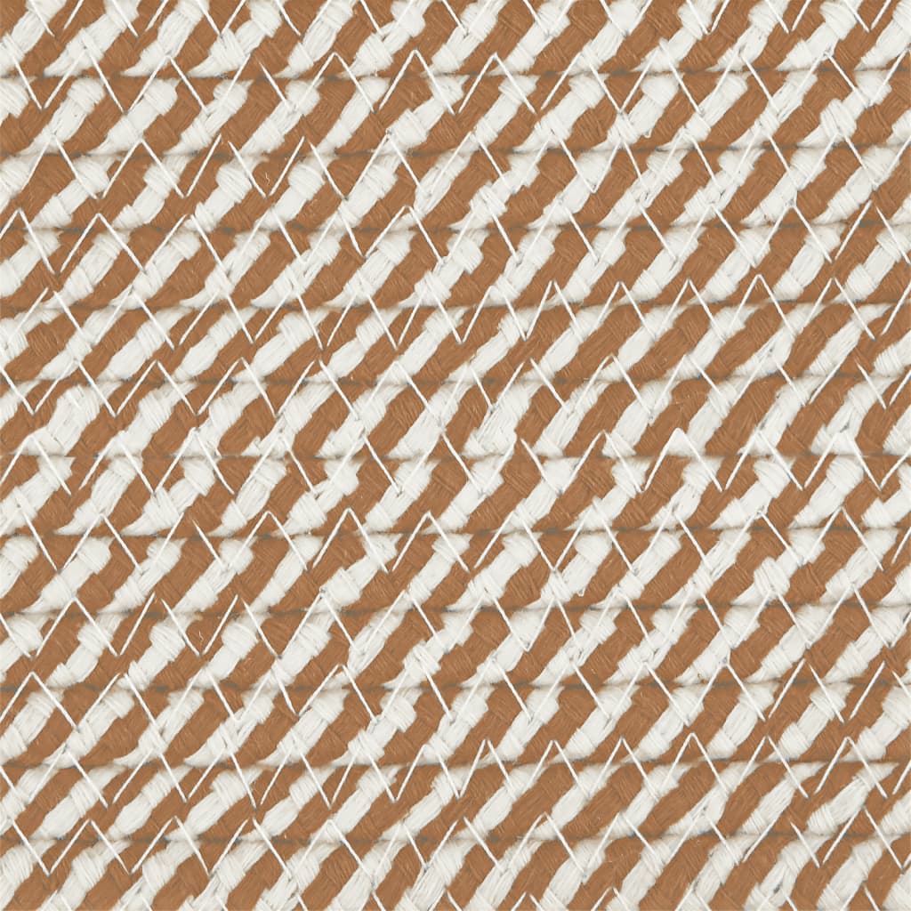 vidaXL barna-fehér pamut szennyeskosár Ø60 x 36 cm