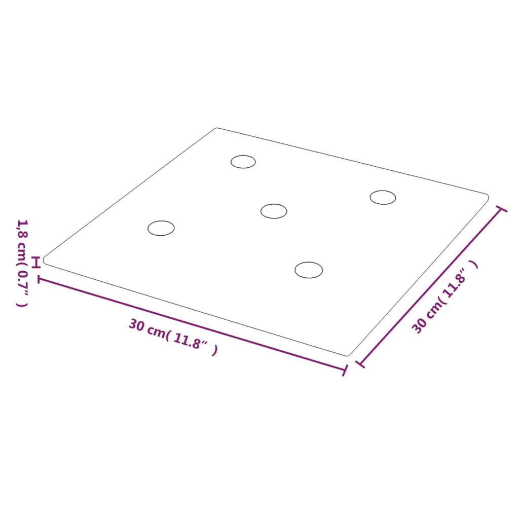 vidaXL 12 db krémfehér műbőr fali panel 30 x 30 cm 1,08 m²