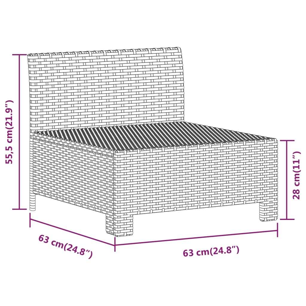 vidaXL 7 részes szürke polyrattan kerti ülőgarnitúra párnákkal