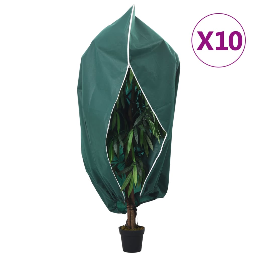 vidaXL 10 db növényvédő huzat cipzárral 70 g/m² 3,93 x 3,5 m