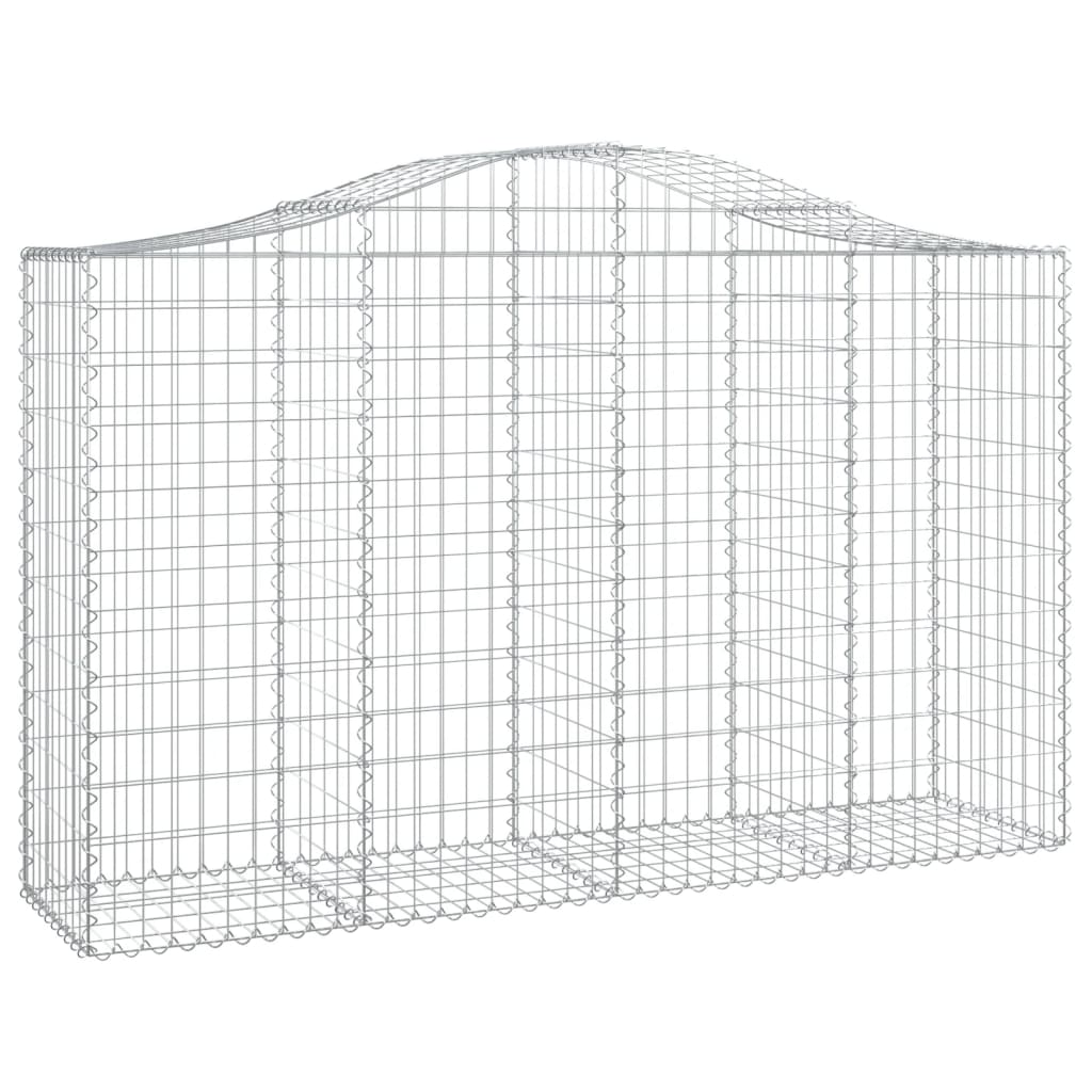 vidaXL 25 db íves horganyzott vas gabion kosár 200x50x120/140 cm