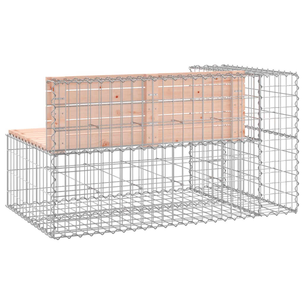 vidaXL tömör duglászfenyő gabion kerti pad 122 x 71 x 65,5 cm