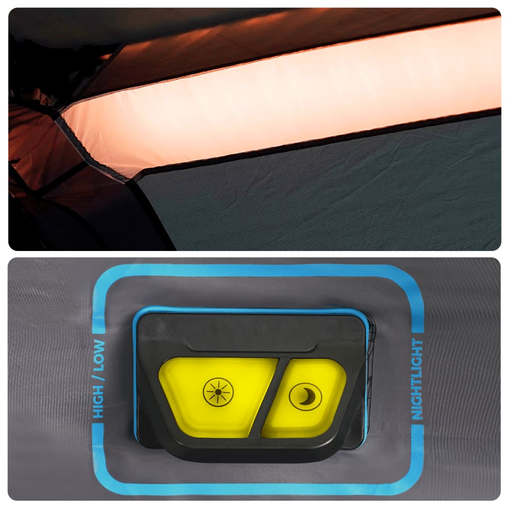 vidaXL 10 személyes világoskék LED-es felugró családi sátor