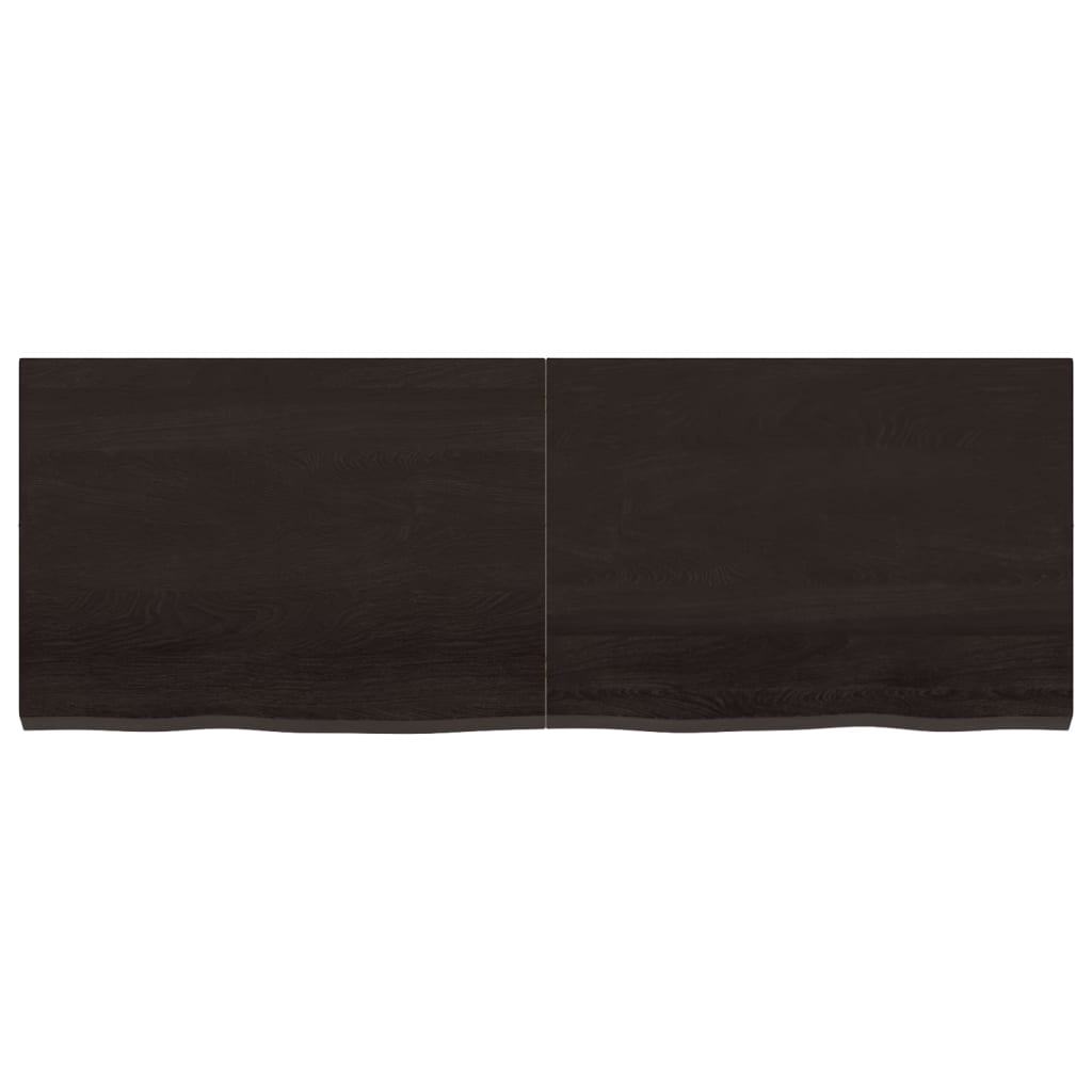 vidaXL sötétbarna kezelt tömör tölgyfa fali polc 140 x 50 x (2-4) cm