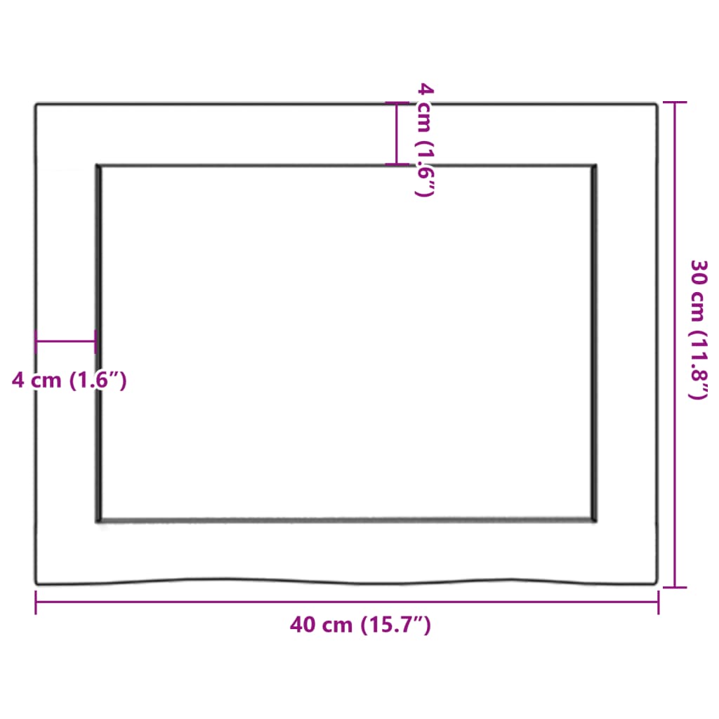 vidaXL sötétbarna kezelt tömör fa fürdőszobai pult 40x30x(2-6) cm