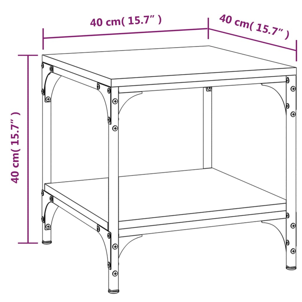 vidaXL 2 db fekete színű szerelt fa kisasztal 40 x 40 x 40 cm