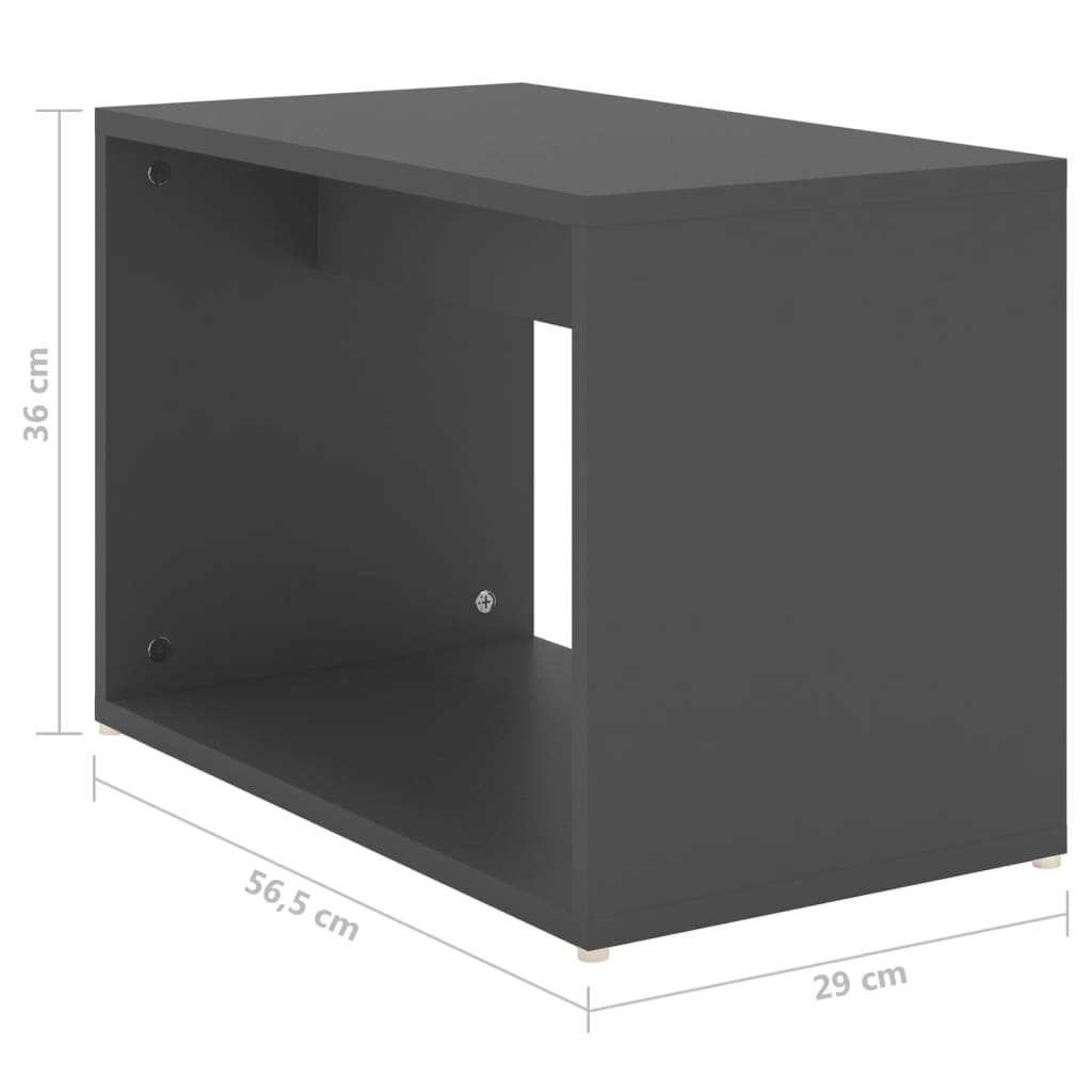 vidaXL 3 részes szürke szerelt fa dohányzóasztal szett 60 x 60 x 38 cm