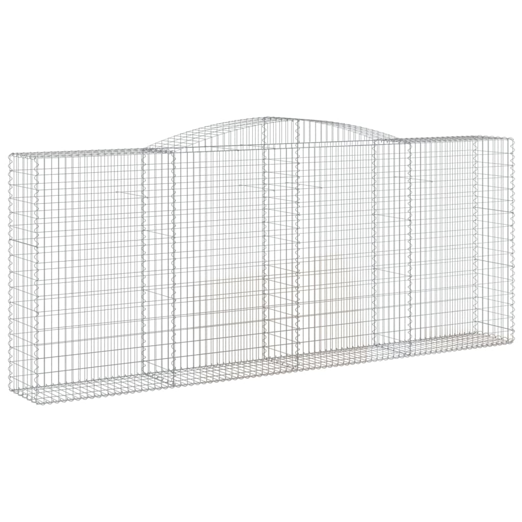 vidaXL 6 db íves horganyzott vas gabion kosár 400x50x160/180 cm