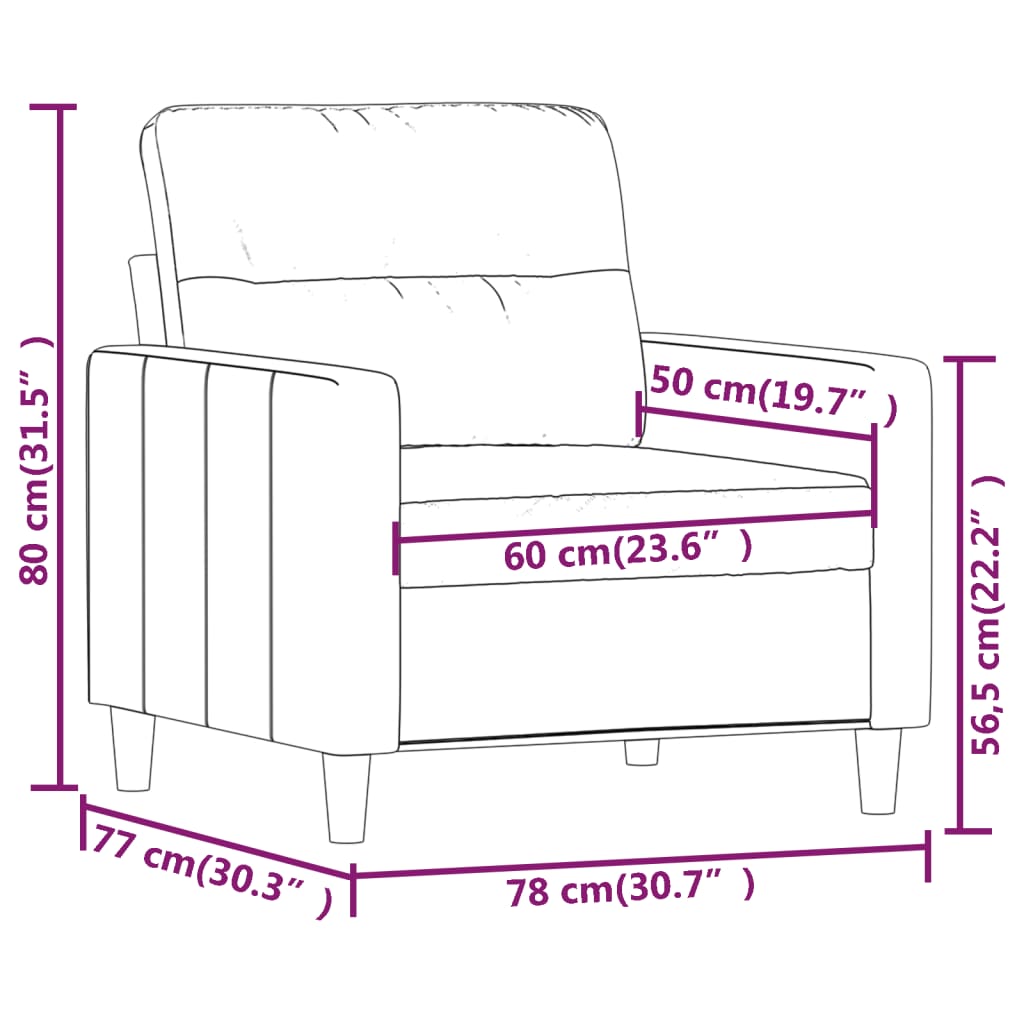 vidaXL barna szövet kanapéfotel 60 cm